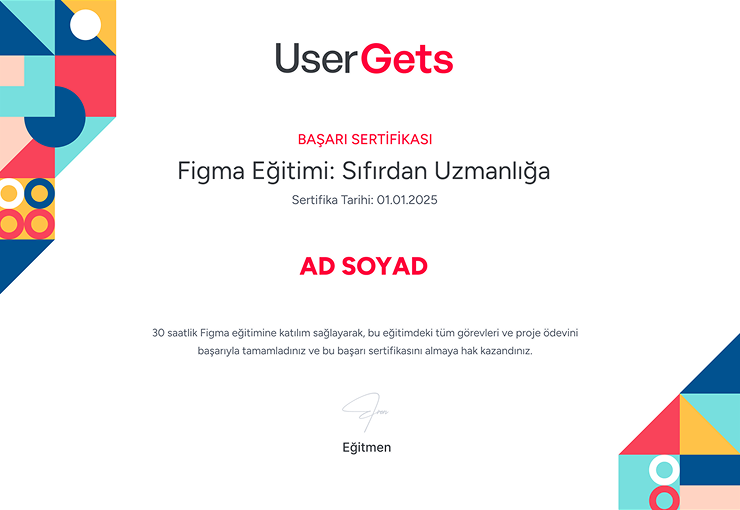 Figma Eğitim Başarı Sertifikası